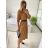 Šaty košeľové s opaskom dlhý rukáv dámske (S/M ONE SIZE) TALIANSKA MÓDA IMPBB22E9511/DUR khaki S/M