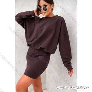 Šaty teplé voľnočasové dlhý rukáv dámske (S/M ONE SIZE) TALIANSKA MÓDA IMD23767