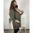 Mikina na zips s kapucňou dlhý rukáv dámska nadrozmer (3XL/4XL ONE SIZE) TALIANSKA MóDA IM423048