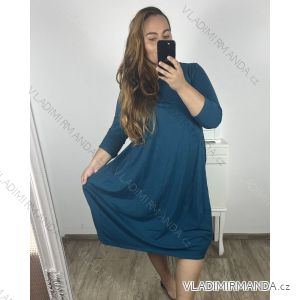 Šaty volnočasové dlouhý rukáv nadrozměr dámske (2XL/3XL ONE SIZE) TALIANSKA MÓDA IM723MILANO