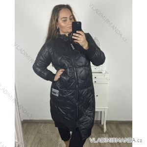 Bunda dlhá s kapucňou dámska nadrozmer (2XL/3XL ONE SIZE) TALIANSKA MÓDA IM423WHITNEY