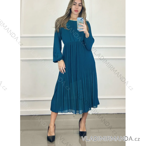 Šaty dlhé elegantný dlhý rukáv dámske (S/M ONE SIZE) TALIANSKA MÓDA IMPDY23JR33136