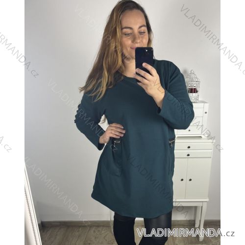 Šaty dlhý rukáv dámske nadrozmer (3XL/4XL ONE SIZE) TALIANSKA MÓDA IM423BASENTO