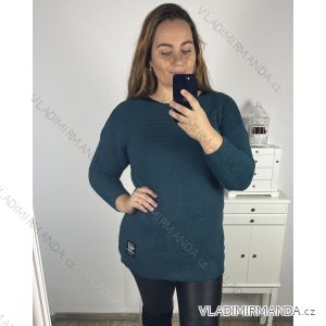 Sveter pletený dlhý rukáv dámsky (2XL/3XL ONE SIZE) TALIANSKA MÓDA IM423MODENA/DU