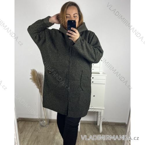 Kabát baránkový na zips dámsky nadrozmer (3XL/4XL ONE SIZE) TALIANSKA MÓDA IM723052