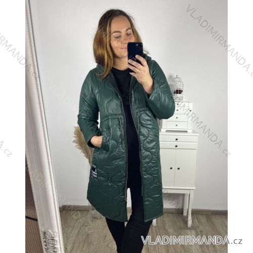 Bunda, Kabát  dlhý rukáv dámska nadrozmer (XL/2XL ONE SIZE) TALIANSKA MÓDA IM423IZIS