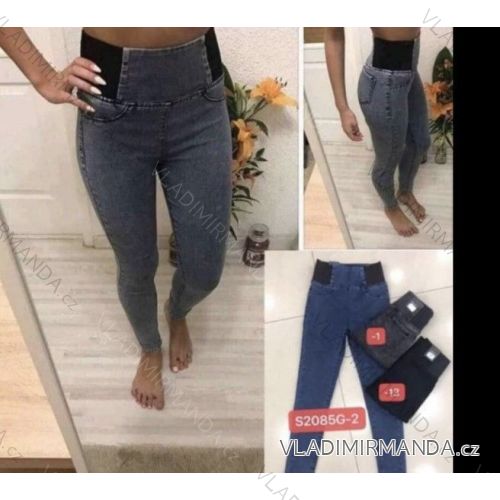 Nohavice skinny s vysokým pásom dlhé dámske (26-32) M.SARA MA620S2085G-1/DR 26 tmavo šedá