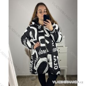 Bunda s kapucňou dámska nadrozmer (2XL/3XL ONE SIZE) TALIANSKA MÓDA IM423MOJLO