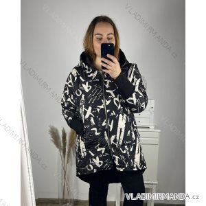 Bunda s kapucňou dámska nadrozmer (3XL/4XL ONE SIZE) TALIANSKA MÓDA IM423MILANI