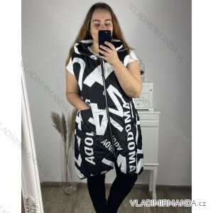 Vesta s kapucňou bez rukávu dámske nadrozmer (3XL/4XL ONE SIZE) TALIANSKA MóDA IM423DAINA