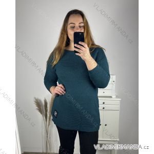 Svetr teplý dlhý rukáv dámske nadrozmer (XL/2XL/3XL ONE SIZE) TALIANSKA MÓDA IM423450