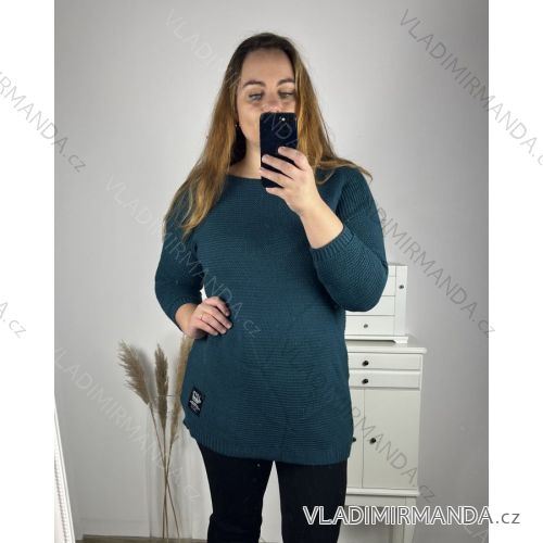 Svetr teplý dlhý rukáv dámske nadrozmer (XL/2XL/3XL ONE SIZE) TALIANSKA MÓDA IM423450