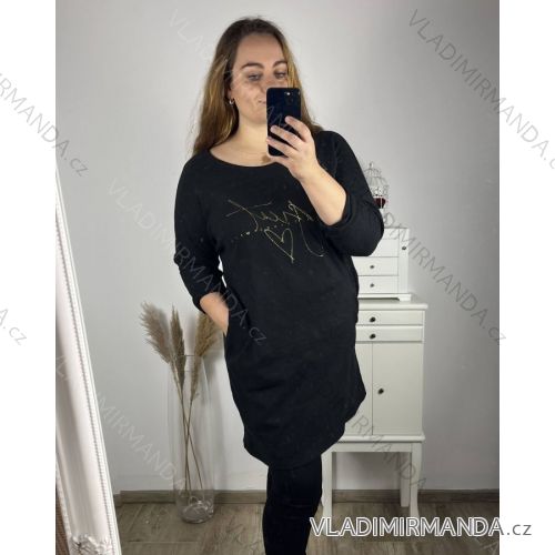 Šaty teplé dlhý rukáv dámske nadrozmer (3XL/4XL ONE SIZE) TALIANSKA MÓDA IM423SWITH