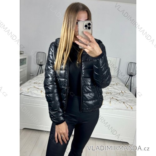 Bunda jesenná/zimná krátka dámska (S-2XL) POĽSKÁ MÓDA IMWMN23L22-9866-1/DU Čierna XXL