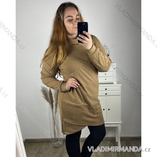 Šaty teplé dlhý rukáv dámske nadrozmer (2XL/3XL/4XL ONE SIZE) TALIANSKA MÓDA IM423750