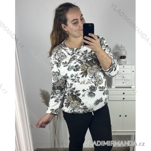 Tunika dlhý rukáv dámska nadrozmer (3XL/4XL ONE SIZE) TALIANSKA MóDA IM423AIDA/DU 3XL/4XL šedá