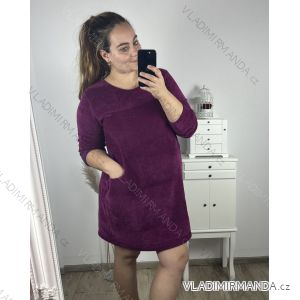 Šaty dlouhý rukáv dámske nadrozmer (3XL/4XL/5XL ONE SIZE) TALIANSKA MÓDA IM423KATA