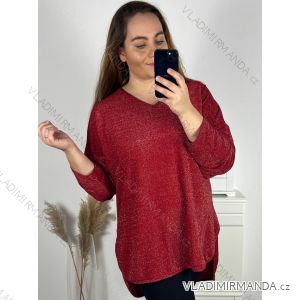 Tunika trblietavá dlhý rukáv dámska nadrozmer (3XL/4XL ONE SIZE) TALIANSKA MÓDA IMWQ23LEIL/DUR