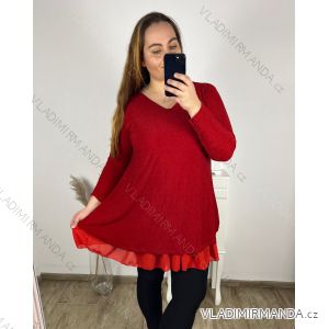 Tunika elegantný třpytivé dlhý rukáv dámske nadrozěmr (2XL/3XL ONE SIZE) TALIANSKA MóDA IMC23AMELIA