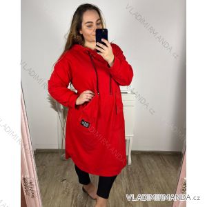 Šaty mikinové dlhý rukáv dámske nadrozmer (4XL/5XL ONE SIZE) TALIANSKA MÓDA IM423SSIMA