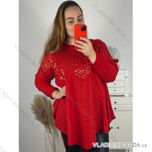 Tunika elegantný dlhý rukáv dámska nadrozmer (3XL/4XL ONE SIZE) TALIANSKA MÓDA IMWQ231163/DUR