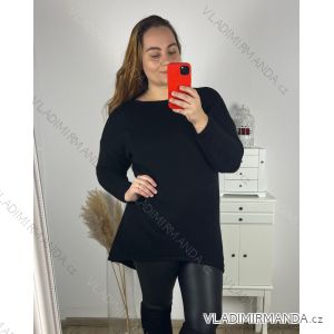 Sveter prodloužený oversize dlhý rukáv dámsky nadrozměr (3XL/4XL/5XL ONE SIZE) TALIANSKÁ MÓDA IMHMS23BASIC