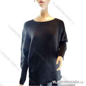 Sveter pletený oversize dlhý rukáv dámsky nadrozmer (XL/2XL ONE SIZE) TURECKÁ MODA TME24001