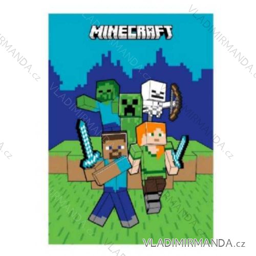 Deka prikrývka minecraft detská chlapčenská (100x140 cm) SETINO MNC23-3013