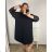 Šaty elegantní dlouhý  rukáv dámske nadrozmer (3XL/4XL ONE SIZE) TALIANSKA MóDA IM424BELLA/DU 3XL / 4XL smaragdová