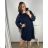 Šaty elegantní dlouhý  rukáv dámske nadrozmer (3XL/4XL ONE SIZE) TALIANSKA MóDA IM424BELLA/DU 3XL / 4XL smaragdová