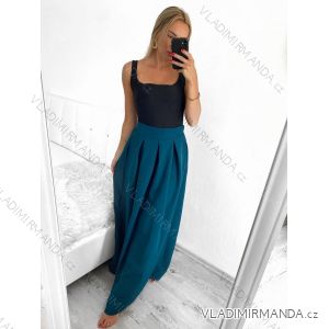 Sukňa maxi dlhá v páse na žabičkovanie dámska (S/M/L ONE SIZE) TALIANSKA MÓDA IMHMS23088