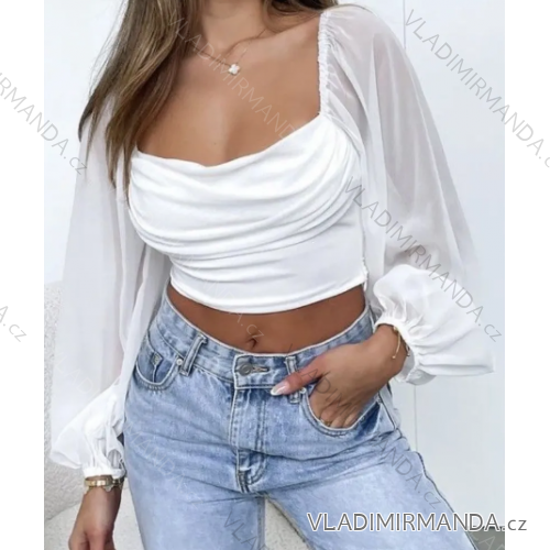 Top croptop dlhý rukáv dámsky (S/M ONE SIZE) TALIANSKA MÓDA IMPBB24C31953