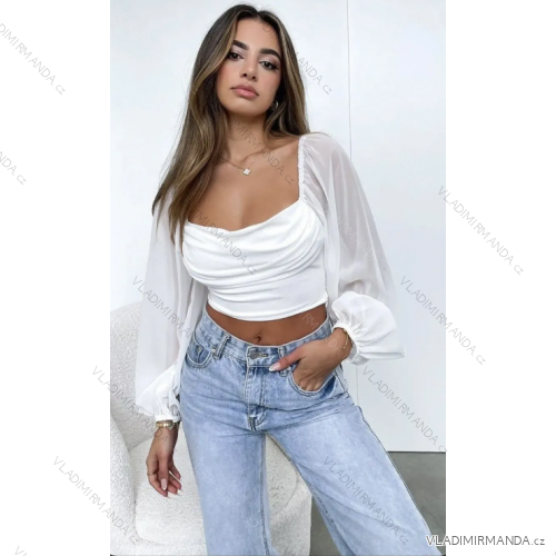 Croptop dlhý rukáv dámsky (S/M ONE SIZE) TALIANSKA MÓDA IMPLS2431953