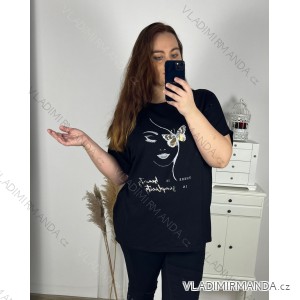 Tričko krátky rukáv dámske nadrozmer (5XL/6XL/7XL ONE SIZE) TALIANSKA MÓDA IMC24VERONA/DU