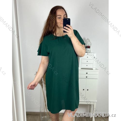 Šaty krátky rukáv dámske nadrozmer (3XL/4XL ONE SIZE) TALIANSKA MÓDA IMBM24025