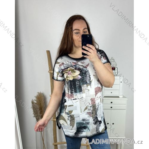 Tunika krátky rukáv dámske nadrozmerné (2XL/3XL/4XL ONE SIZE) TURECKÁ MODA TM923TUNIKABA