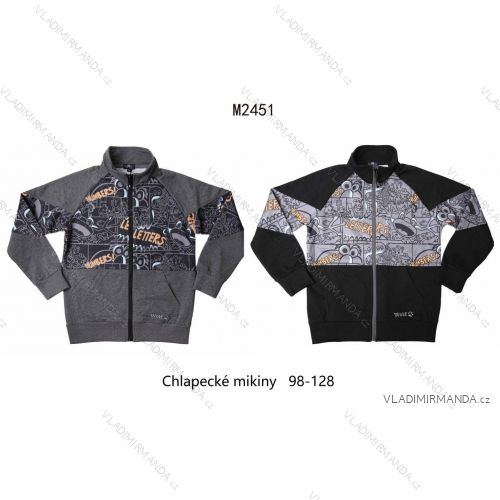 Mikina dlhý rukáv na zips detská chlapčenská (98-128) WOLF M2451