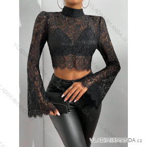 Croptop čipkový dlhý rukáv dámsky (S/M ONE SIZE) TALIANSKA MÓDA IMPLS2431761