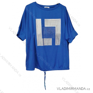 Tunika zaväzovaním krátky rukáv dámska nadrozmer (2XL/3XL ONE SIZE) TALIANSKA MÓDA IMD224361/DR