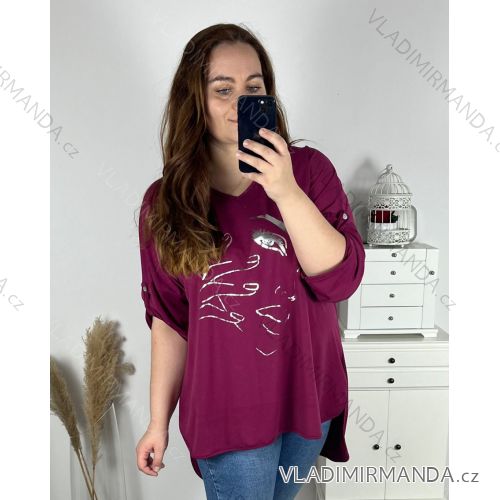 Tunika dlhý rukáv dámska nadrozmer (3XL/4XL/5XL/6XL ONE SIZE) TALIANSKA MÓDA IMWQ24030