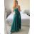 Šaty dlhé elegantné na ramínka dámske (S/M ONE SIZE) TALIANSKA MÓDA IM423ISABEL/DU -   tmavo modrá -   S / M