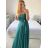 Šaty dlhé elegantné na ramínka dámske (S/M ONE SIZE) TALIANSKA MÓDA IM423ISABEL/DU -   tmavo modrá -   S / M