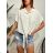 Tunika košeľová krátky rukáv dámska (S/M/L ONE SIZE) TALIANSKA MÓDA IMWBH24066