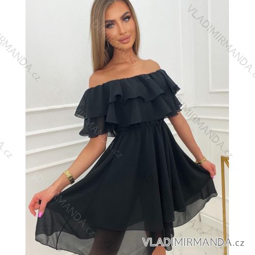 Šaty elegantný carmen šifón dámske (S/M/L ONE SIZE) TALIANSKA MÓDA IMCN24018