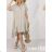 Šaty oversize krátky rukáv ľanové dámske (S/M/L ONE SIZE) TALIANSKA MÓDA IMWAD24081
