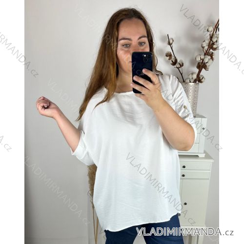 Tunika krátky rukáv dámska nadrozmer (3XL/4XL ONE SIZE) TALIANSKA MODA IM424123/DUR -   biela -   3XL / 4XL