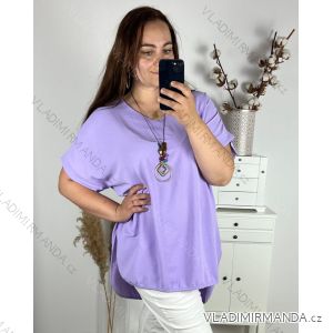 Tunika s príveskom krátky rukáv dámska nadrozmer (3XL/4XL ONE SIZE) TALIANSKA MÓDA IMWQ24079