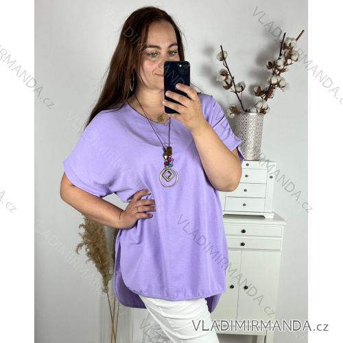 Tunika s príveskom krátky rukáv dámska nadrozmer (3XL/4XL ONE SIZE) TALIANSKA MÓDA IMWQ24079