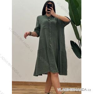 Šaty letné oversize krátky rukáv dámske (S/M/L ONE SIZE) TALIANSKA MÓDA IMWCA24051