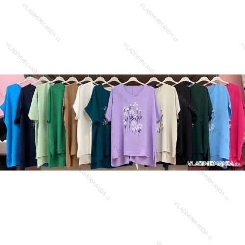 Tunika krátky rukáv dámska nadrozmer (54/56/58 ONE SIZE) TALIANSKA MÓDA IMWQ24199